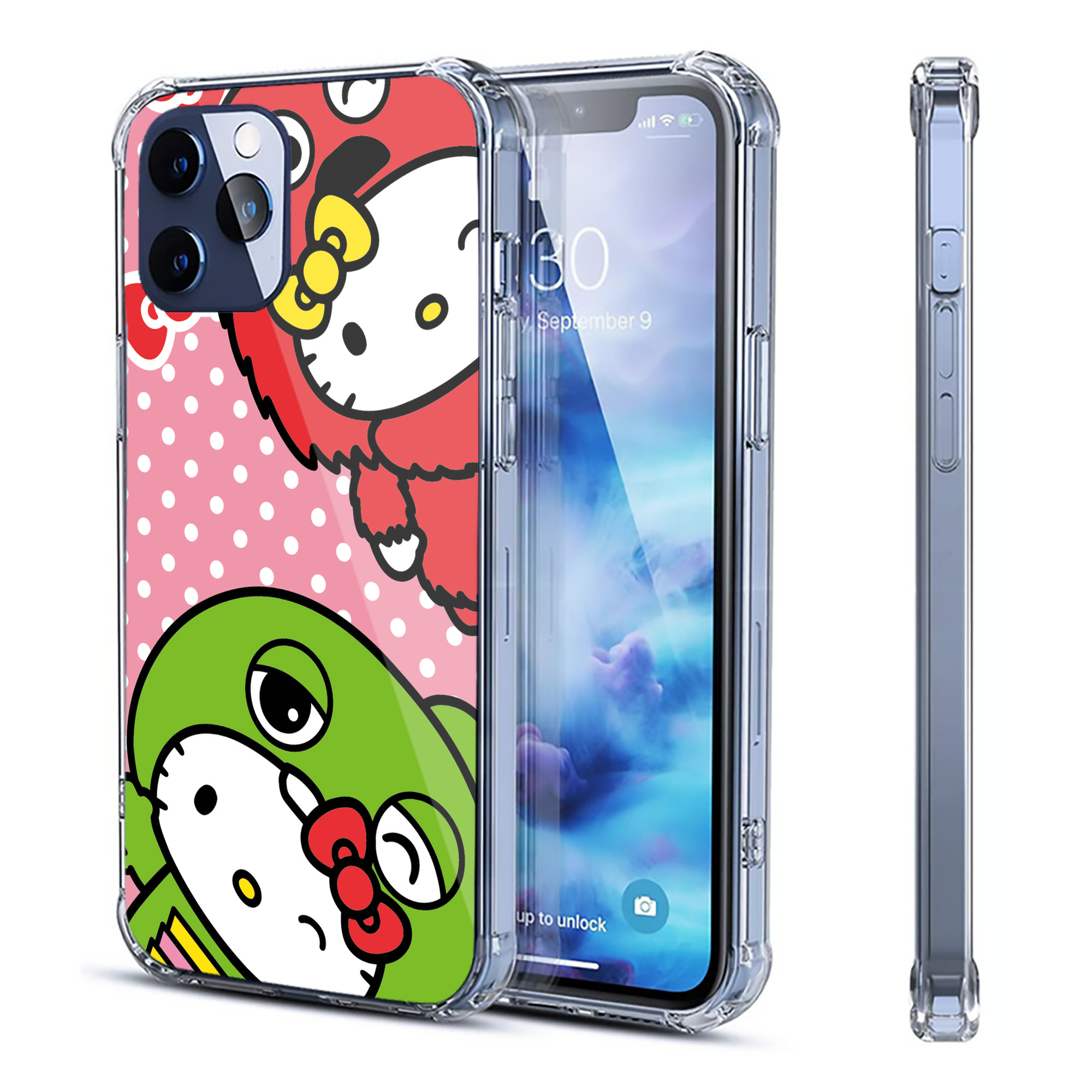 （画像用） Hello Kitty ハローキティ 【iPhone 12シリーズ対応】透明スマホケース（クリアソフトケース）